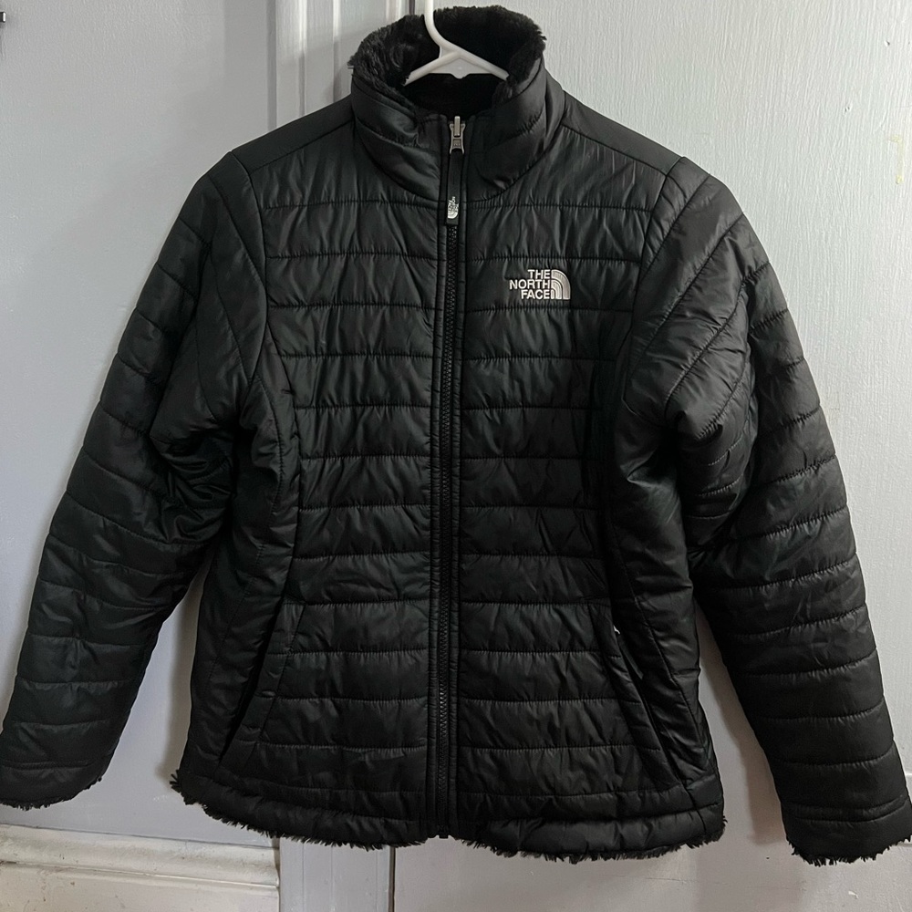 North Face Black Kids/ Teen Jacket furry and reversible